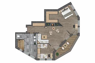 Grundriss Suite Wolke 7 Unterschwarzachhof