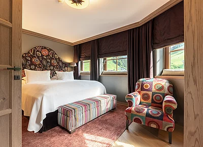 Schlafzimmer Premium Suite Wolke 7 Hotel Unterschwarzachhof Saalbach Hinterglemm