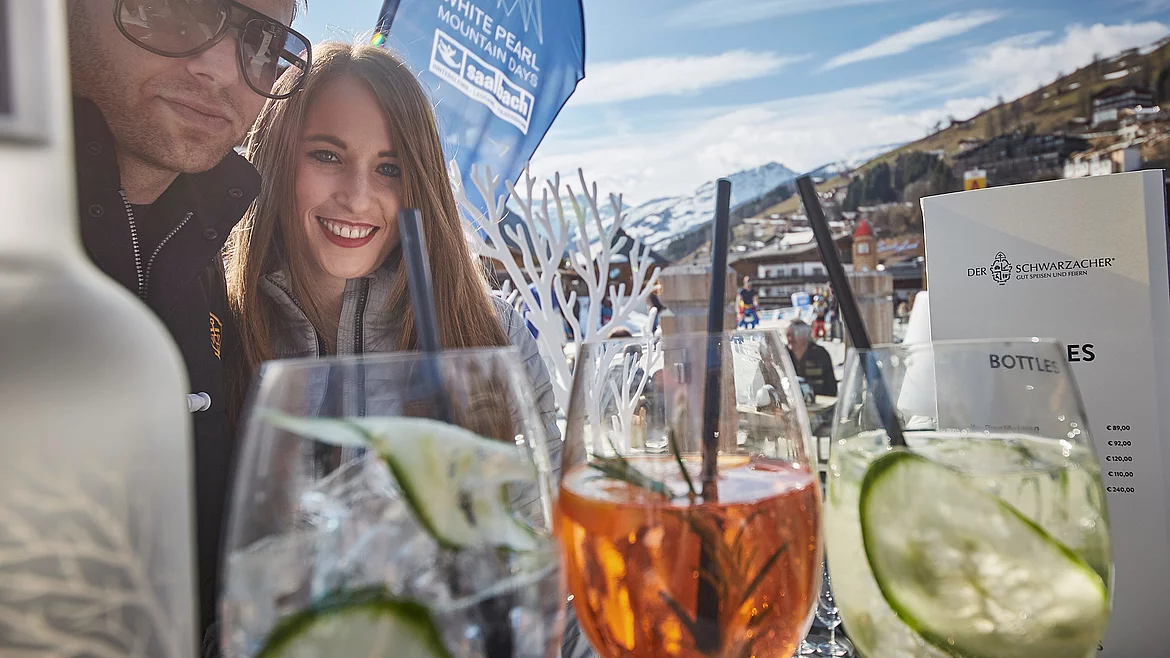 Getränke bei den White Pearl Mountain Days im Restaurant der Schwarzacher
