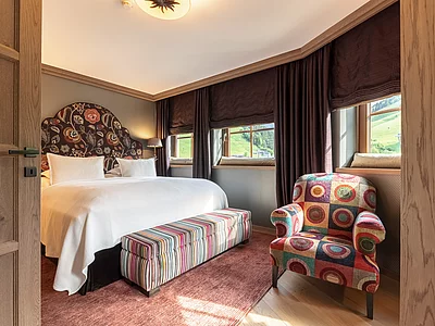 Schlaffzimmer in der Premium Suite Wolke 7 im Hotel Unterschwarzachhof