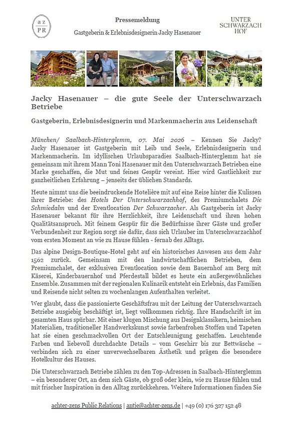 Pressemeldung Unterschwarzachhof - Titelblatt