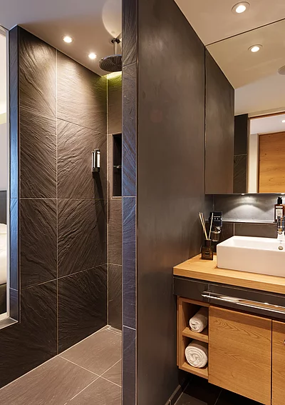 Bathroom in the Premium double room in the Hotel Unterschwarzachhof