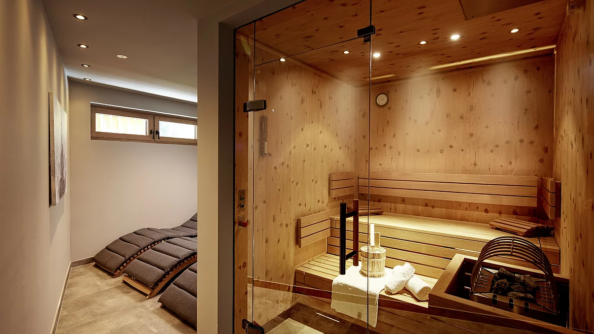 Wellnessbereich im Mitarbeiterwohnhaus Unterschwarzachhof Saalbach Hinterglemm