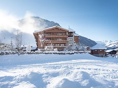 Aussenansicht Hotel Der Unterschwarzachhof im Winter