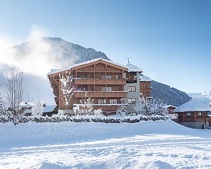 Aussenansicht Hotel Der Unterschwarzachhof im Winter